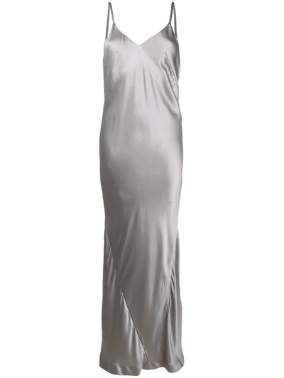 Haider Ackermann Grey Silk Slip Maxi Dress