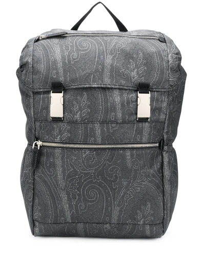 Etro Paisley Print Backpack In Black