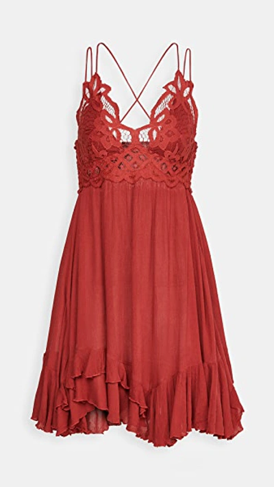 Free People Intimately Fp Adella Frilled Chemise In Dark Cherry