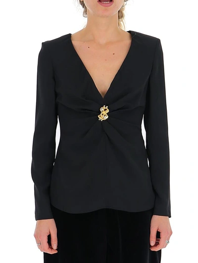 Moschino Dollar Studs Blouse In Black