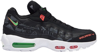 Pre-owned Nike  Air Max 95 Worldwide Pack Black In Black/green-red-white