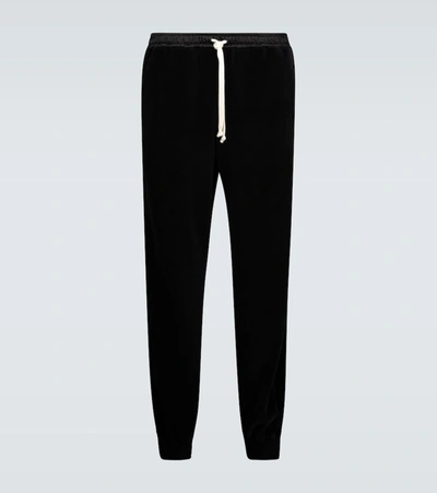Gucci Relaxed-fit Velour Sweatpants In Black