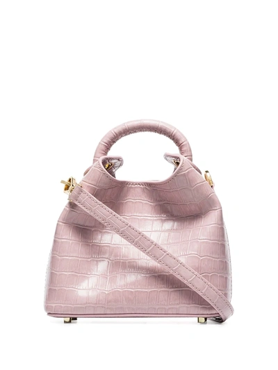 Elleme Pink Madeleine Mock Croc Leather Cross Body Bag