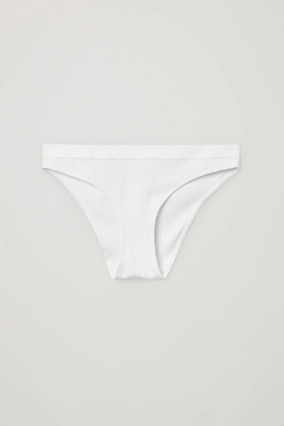 Cos Ribbed Briefs In White