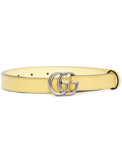 Gucci Yellow Gg Marmont Leather Belt