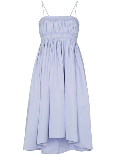 Chloé Blue Ruched Cotton Dress