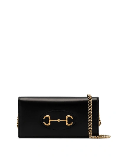 Gucci Black Horsebit Leather Clutch Bag