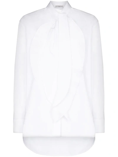 Givenchy Scarf-neck Long-sleeve Blouse In Weiss