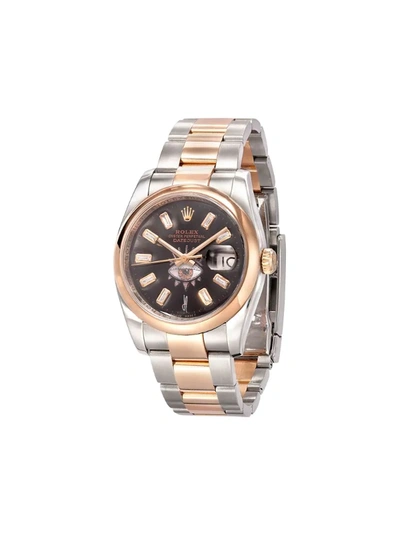 Jacquie Aiche Reworked Vintage Rolex Oyster Perpetual Datejust Watch In Metallic