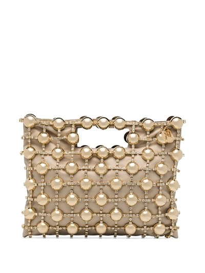 Rosantica Gold Dinastia Beaded Clutch Bag