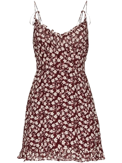 Reformation Esther Floral-print Mini Dress In Red