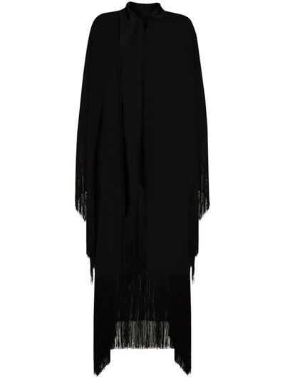 Taller Marmo Mrs. Ross Tassel Trim Kaftan Dress In Black