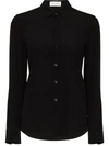 Saint Laurent Black Button-up Silk Shirt In Schwarz