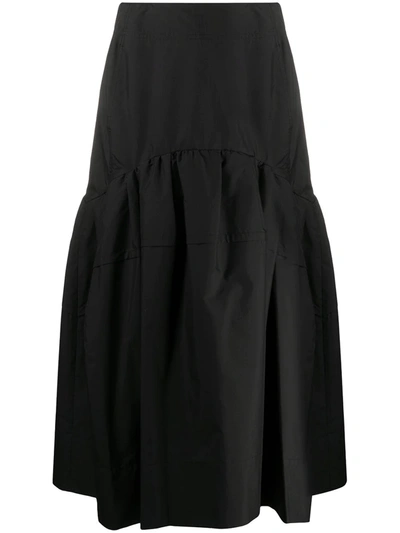 3.1 Phillip Lim / フィリップ リム Ruffled Cotton-blend Poplin Midi Skirt In Black