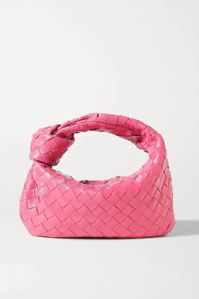 Bottega Veneta Jodie Mini Knotted Intrecciato Leather Tote In Pink