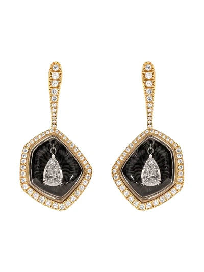 Saboo Fine Jewels 18kt Rose Gold Diamond Fusion Pear Drop Earrings In Rosegold