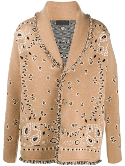 Alanui Paisley Intarsia Cardigan In Neutrals