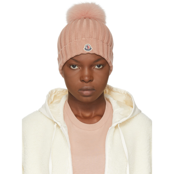 Moncler Pom Pom Wool Beanie In 535 Pink | ModeSens