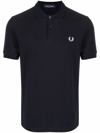 Fred Perry Embroidered Logo Polo Shirt In Black