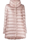 Herno Amelia Stand Collar Down Coat In Pink