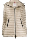 Moncler Down Jacket With Detachable Hood In Neutrals