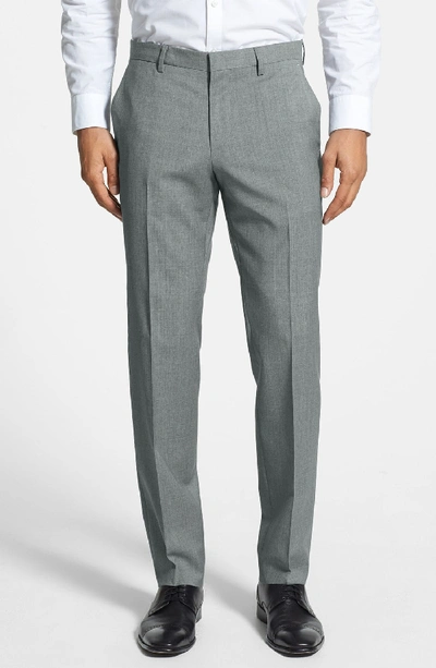 Hugo Boss Genesis Slim-fit Wool Trousers, Light Gray In Grey