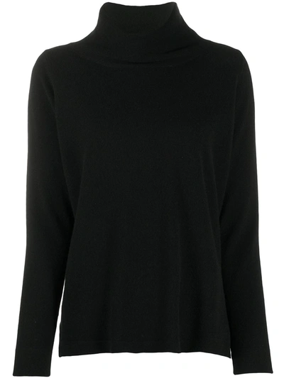 Allude Turtle Neck Cashmere Sweater In Black