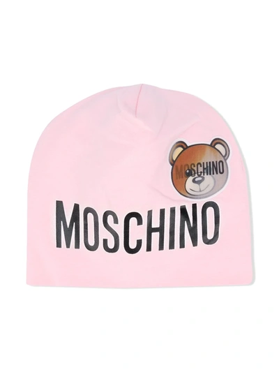 Moschino Kids' Toy Beanie Hat In Pink