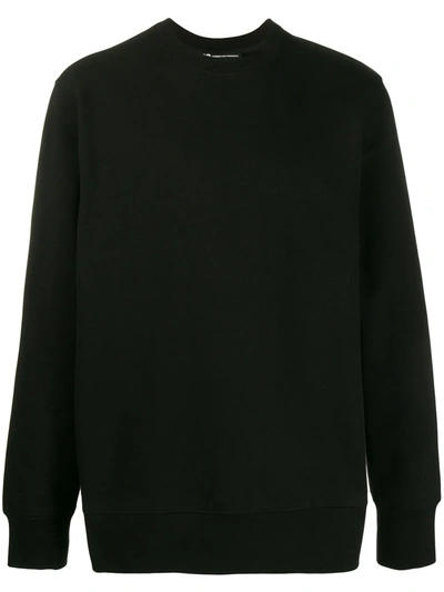 Y-3 Embroidered Crew-neck Sweatshirt In Black