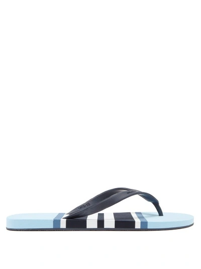 Orlebar Brown Haston Striped Rubber Flip-flops In Blue