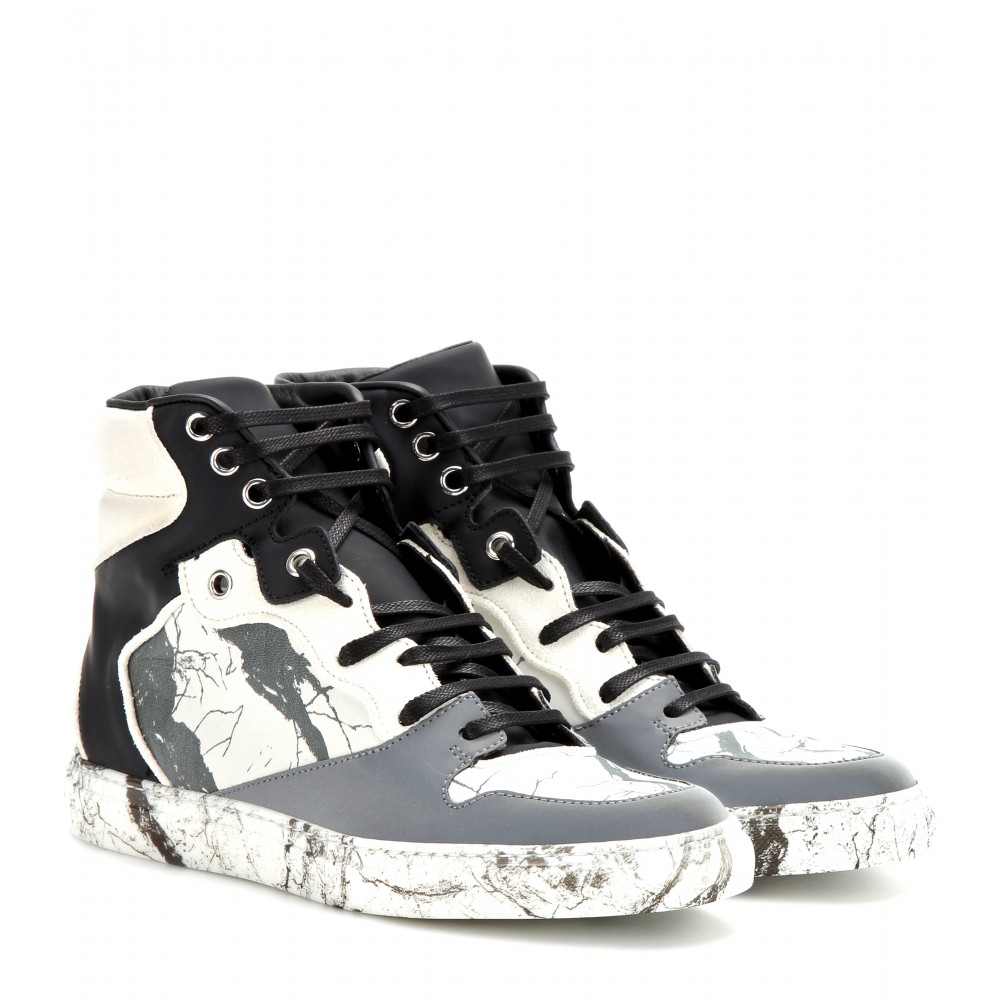 Balenciaga Suede, Rubber And Leather High-top Sneakers In Llack | ModeSens