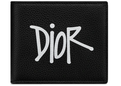 Pre-owned Dior  And Shawn Wallet (8 Card Slot) Black