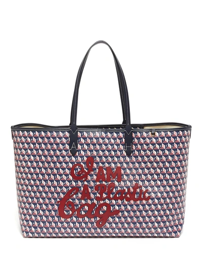 Anya Hindmarch I Am A Plastic Bag Slogan Embroidered Tote Bag
