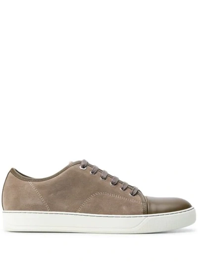 Lanvin Dbb1 Sneakers In Beige Suede And Leather In Brown
