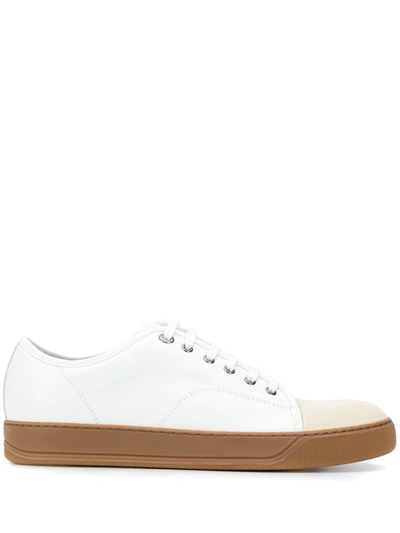 Lanvin Dbbi Low-top Sneakers In White,beige