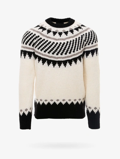 Roberto Collina Ikat Pattern Sweater In White