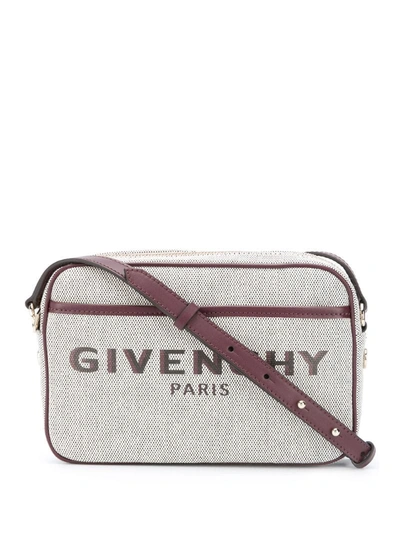 Givenchy Embroidered Logo Crossbody Bag In Neutrals