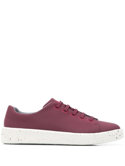 Camper Men's Courb Nylon Speckled Low-top Sneakers In Burgundy