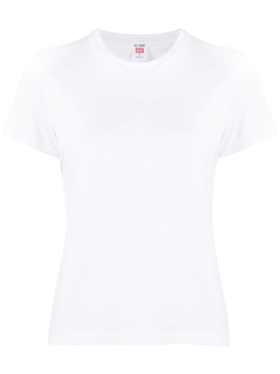 Re/done Plain Crew-neck T-shirt In White