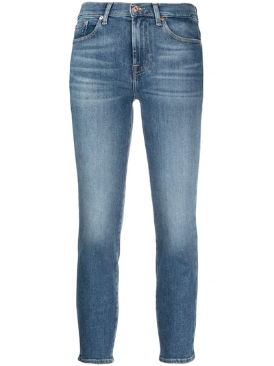 7 For All Mankind Roxanne Ankle Skinny Mid-rise Stretch-denim Jeans In Camrose