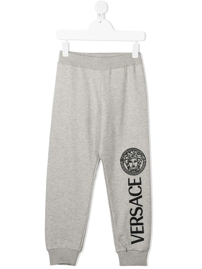 Young Versace Teen Medusa-print Track Trousers In Grey