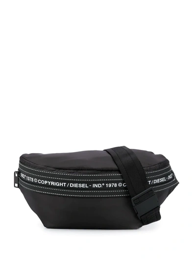 Diesel Copyright Print Belt Bag In Black