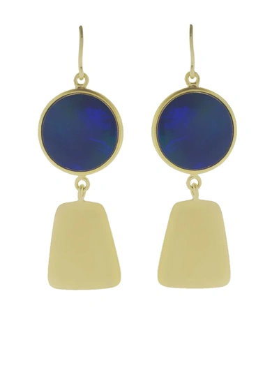 Sylva & Cie 18kt Yellow Gold Maya Collection Opal Earrings In Ylwgold