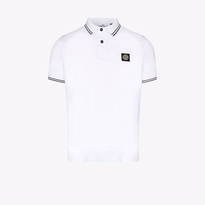 Stone Island Si Chest Emb Ss Polo Wht In White