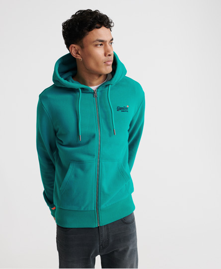 Superdry Orange Label Classic Loopback Zip Hoodie In Turquoise | ModeSens