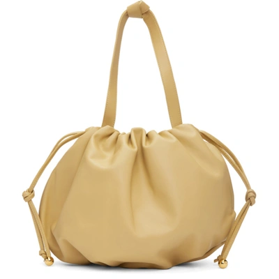 Bottega Veneta Yellow The Medium Bulb Leather Shoulder Bag In Tapioca Gold