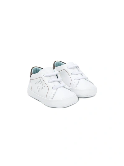 Fendi Babies' Ff Perforated Pre-walkers In White