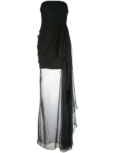 Cinq À Sept Yuki Strapless Gown In Black