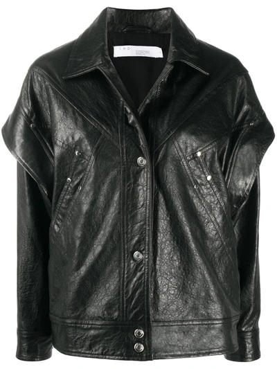 Iro Malaspy Oversized Leather Jacket In Black