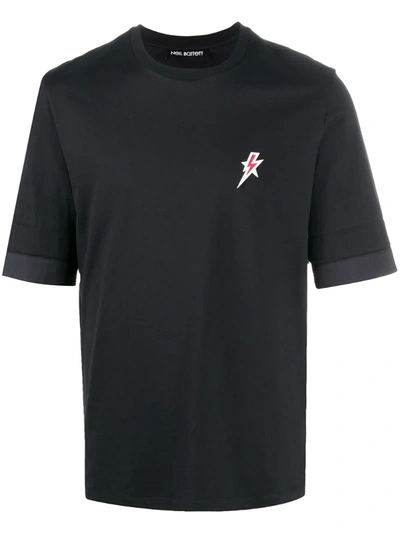 Neil Barrett Bolt Patch T-shirt Colour: Black